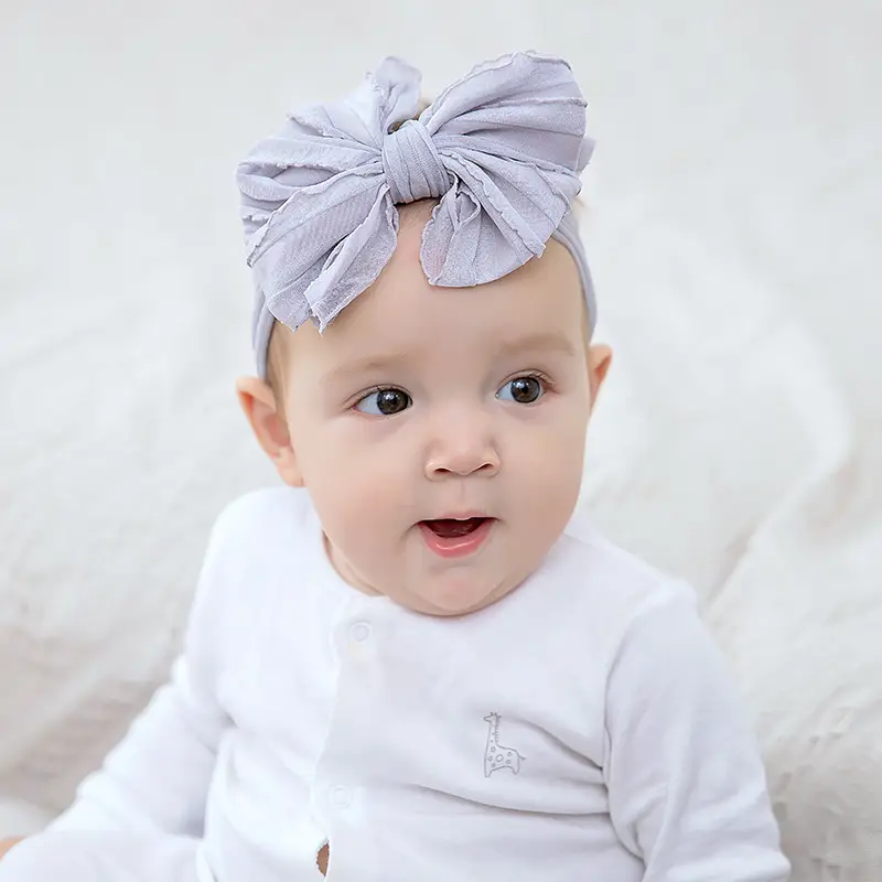 Pink Thin Bow Jacquard Hairband for Girls - Image 13