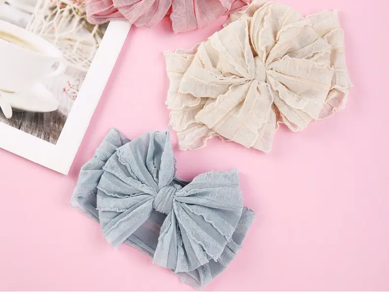 Pink Thin Bow Jacquard Hairband for Girls — feature 10