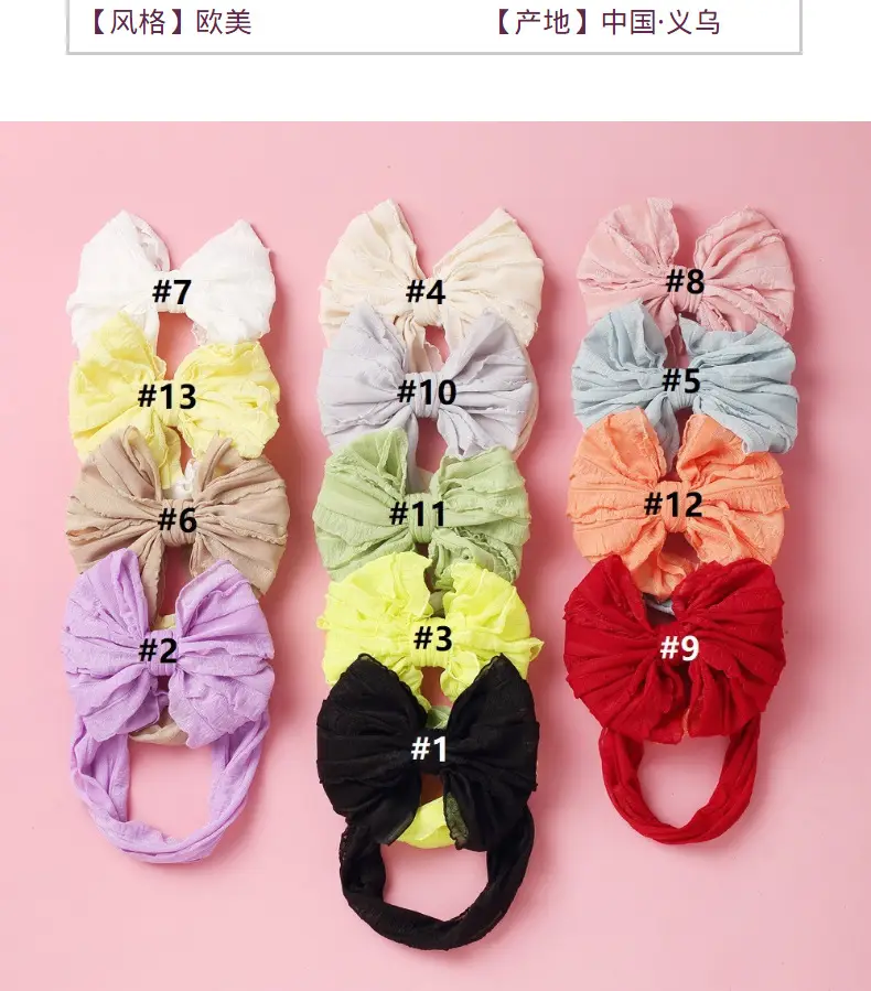 Pink Thin Bow Jacquard Hairband for Girls — feature 4