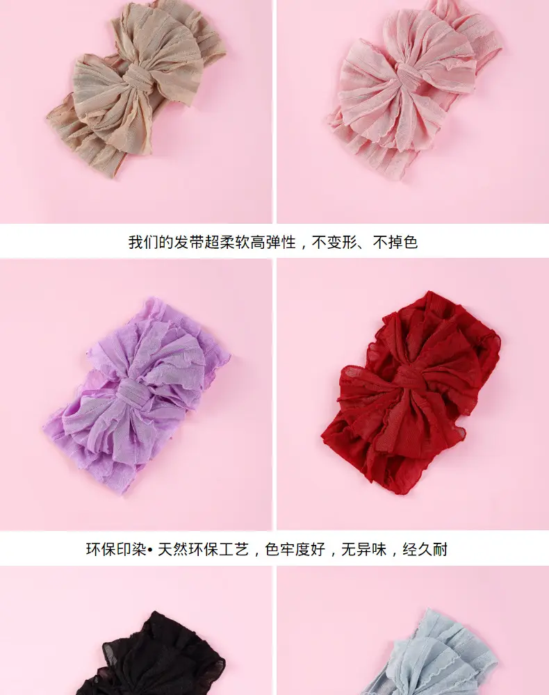 Pink Thin Bow Jacquard Hairband for Girls — feature 6