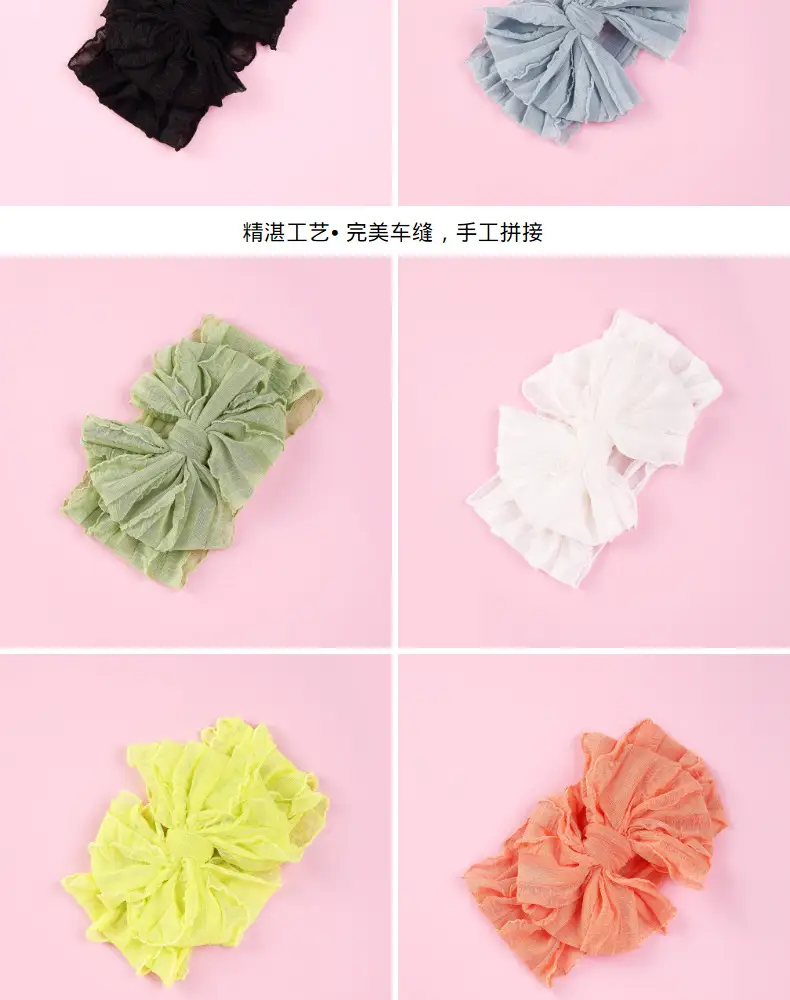 Pink Thin Bow Jacquard Hairband for Girls — feature 7