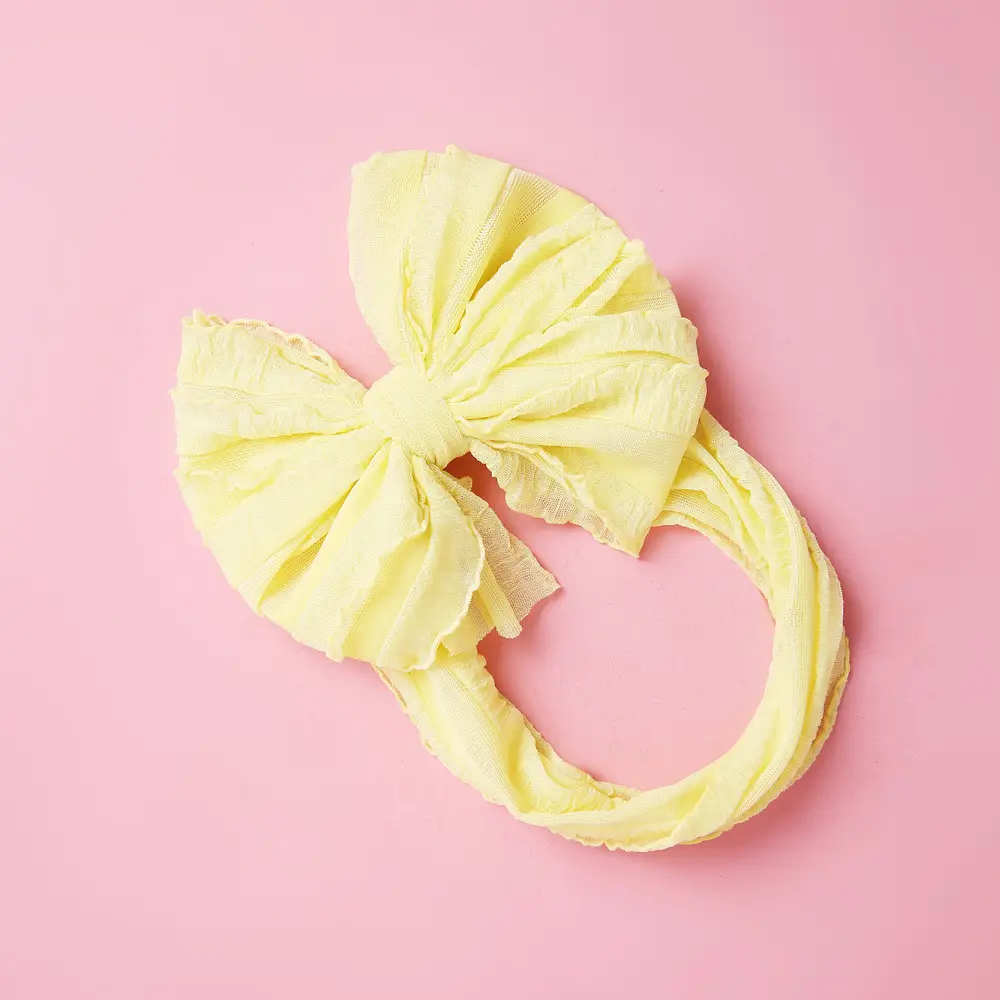 Pink Thin Bow Jacquard Hairband for Girls - Image 11