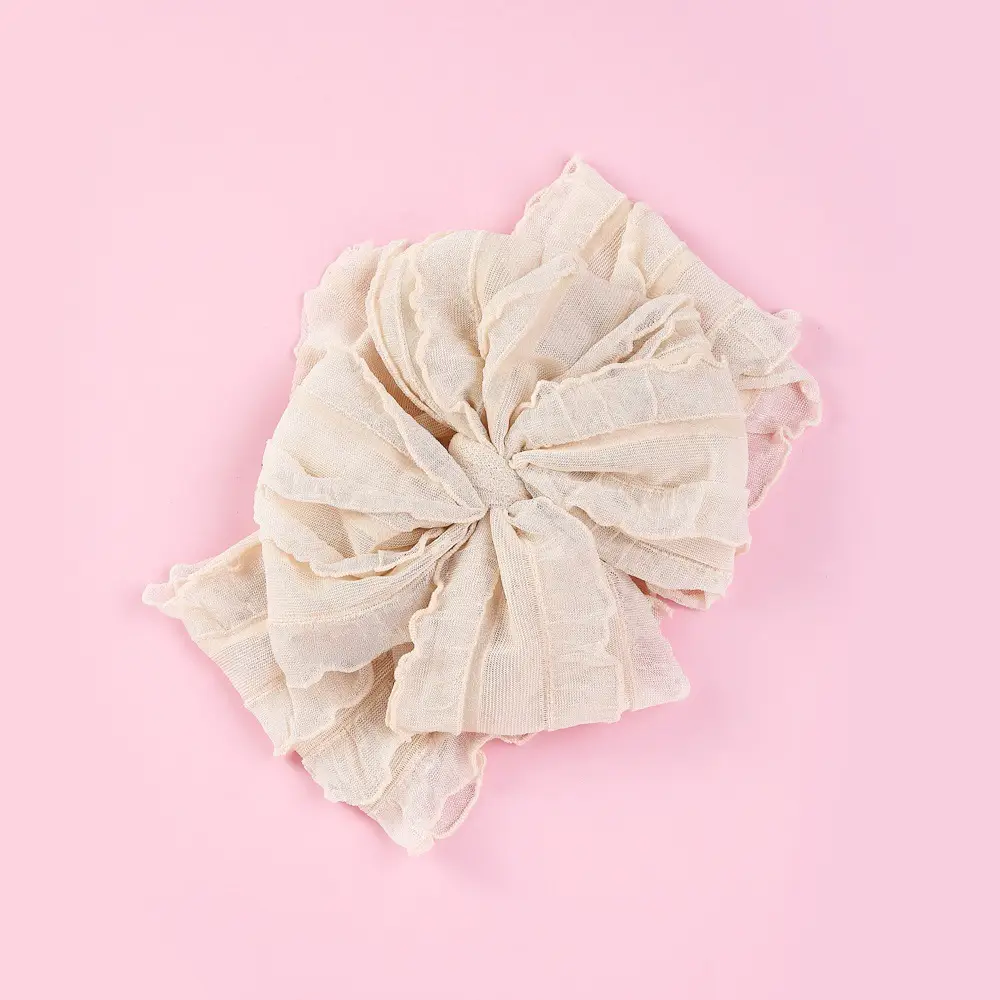 Pink Thin Bow Jacquard Hairband for Girls - Image 3