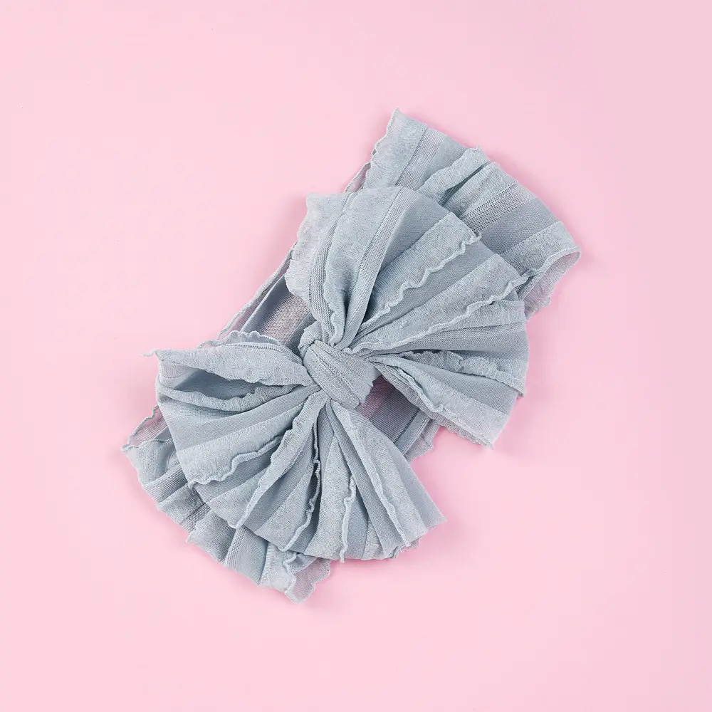 Pink Thin Bow Jacquard Hairband for Girls - Image 4