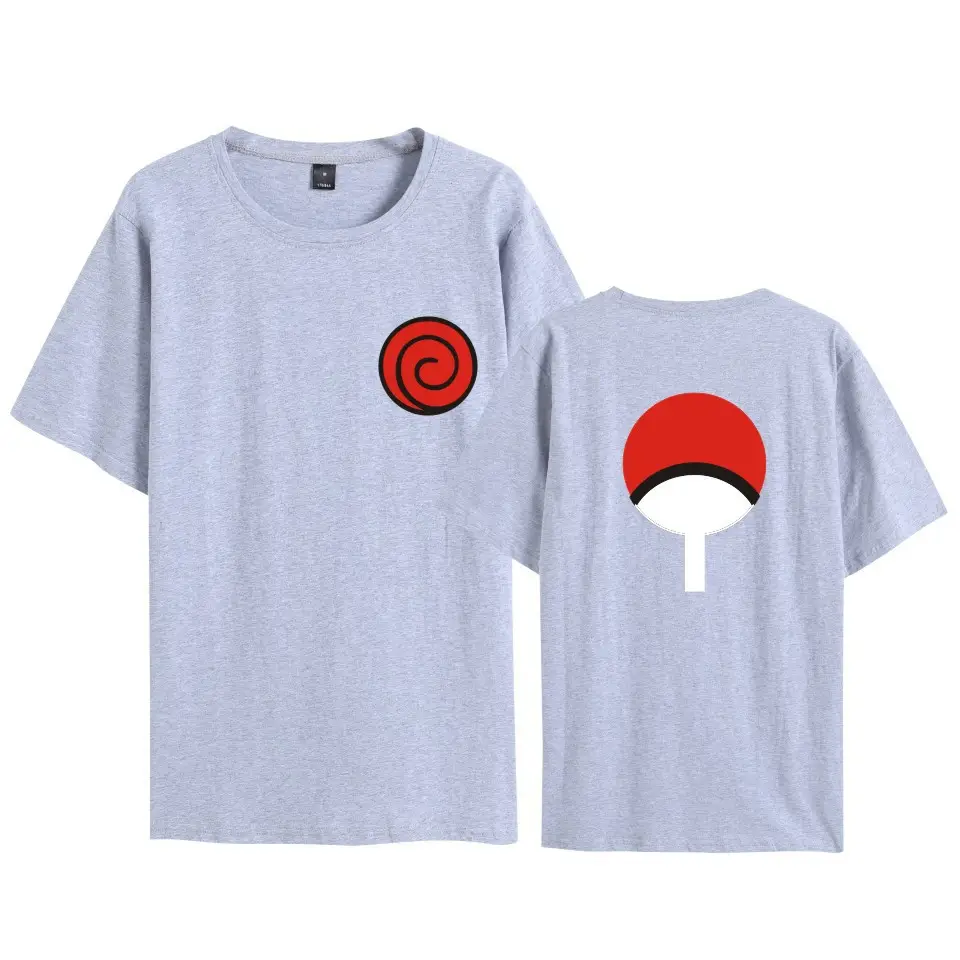 Red T-Shirt Set with Naruto Logo Navy Blue Short Sleeve - Image 17