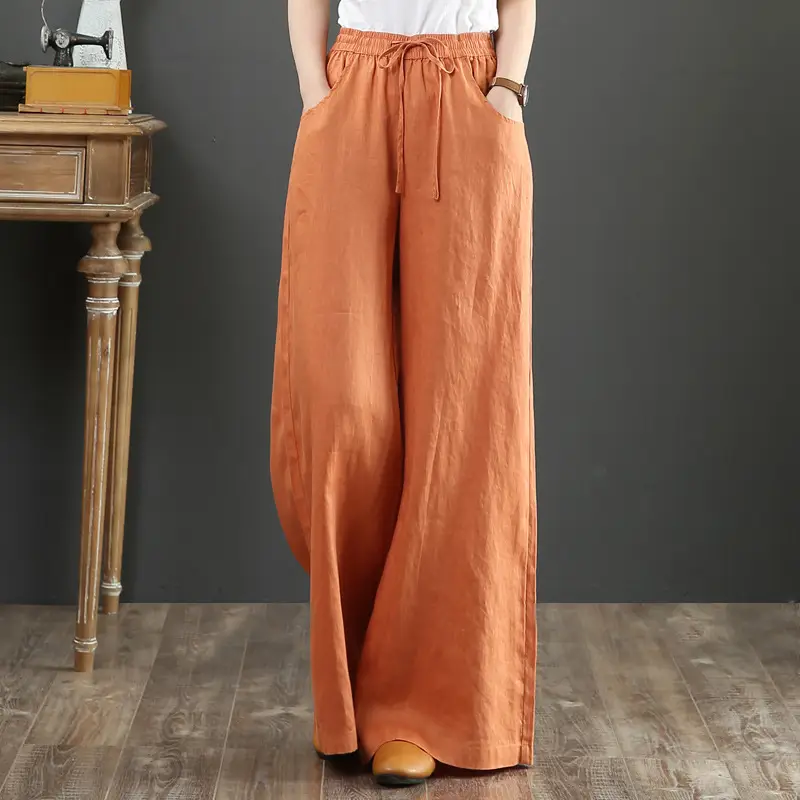 Korean Linen Loose Plus Wide Leg Pants - Image 10