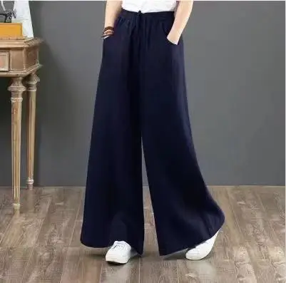 Korean Linen Loose Plus Wide Leg Pants - Image 7