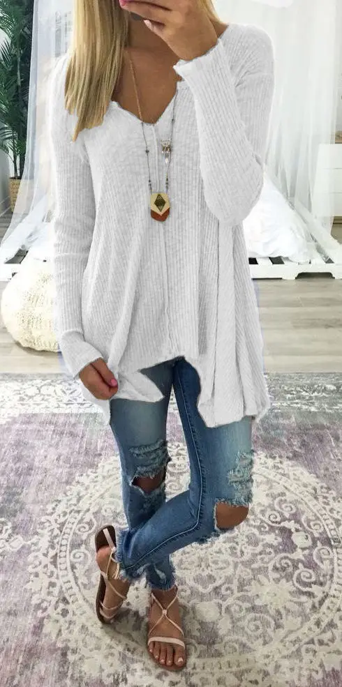 Women's Knitted Cardigan Pullover Beige Winter Warm Top