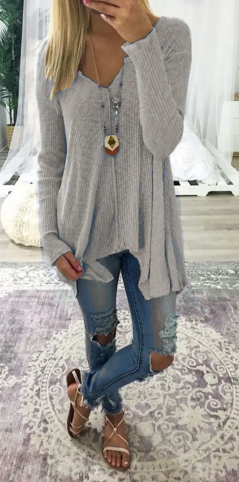Women's Knitted Cardigan Pullover Beige Winter Warm Top