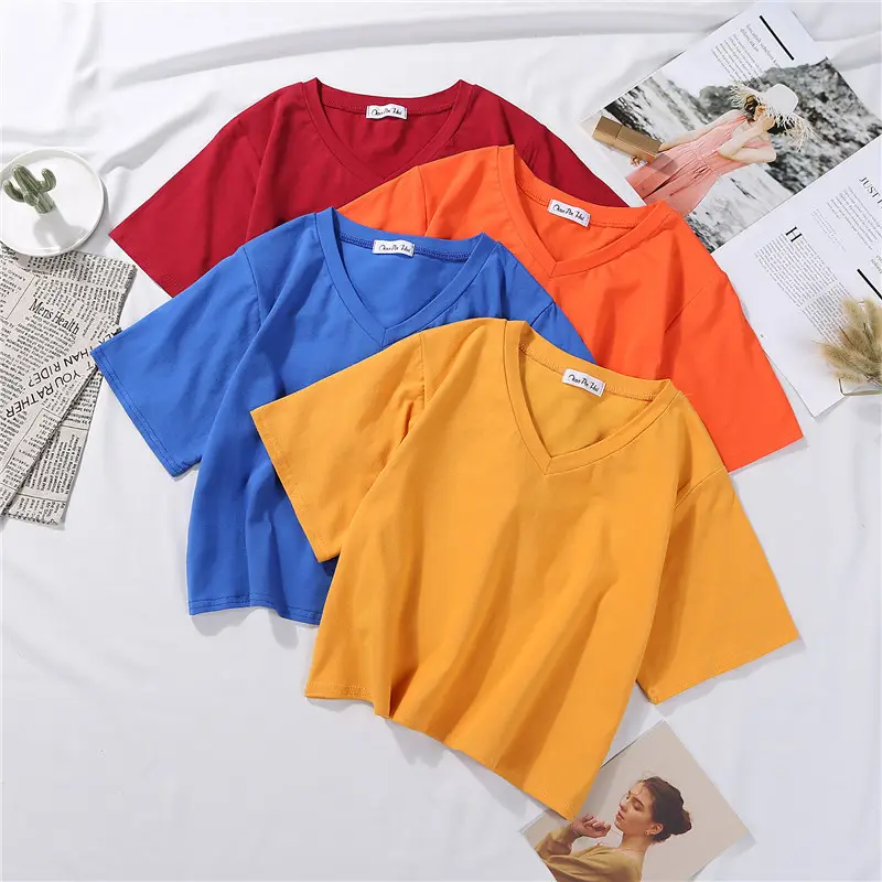 White Navel-Exposed Short Sleeve Women T-Shirt