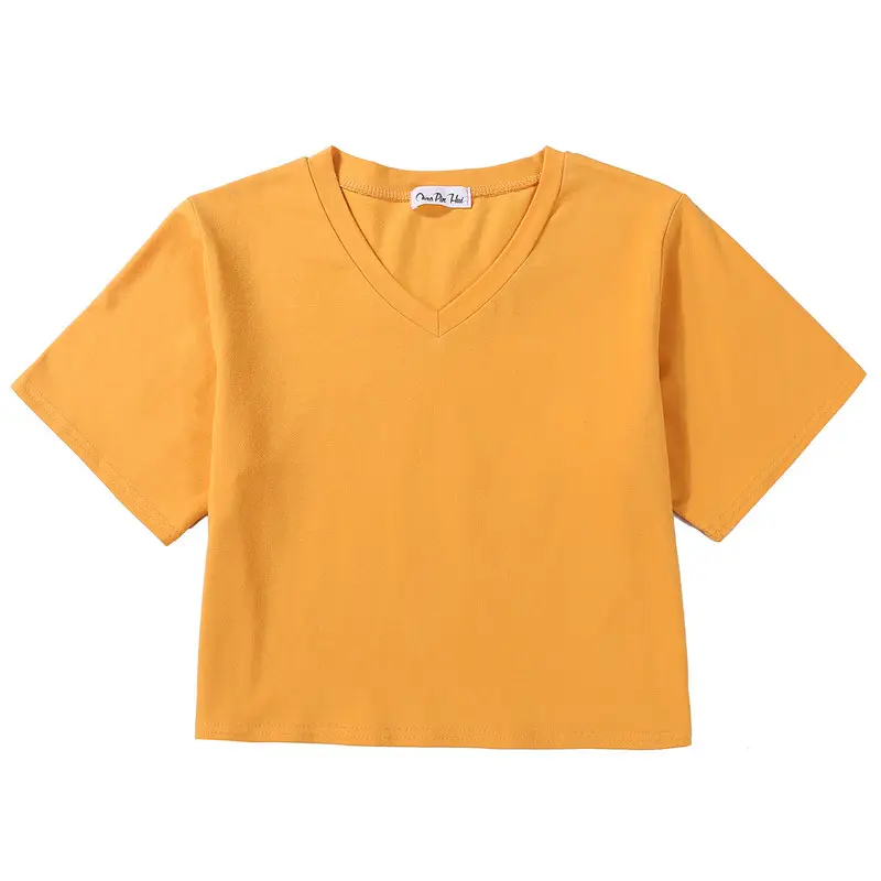 White Navel-Exposed Short Sleeve Women T-Shirt