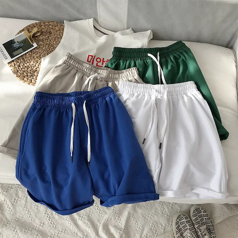 Men 20 Summer Loose Blue Shorts White Drawstring - Image 10