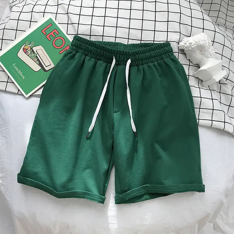 Men 20 Summer Loose Blue Shorts White Drawstring - Image 3