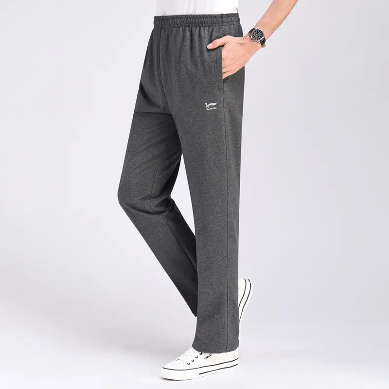 Men Cotton Loose Fit Sweatpants Plus Size Grey - Image 10
