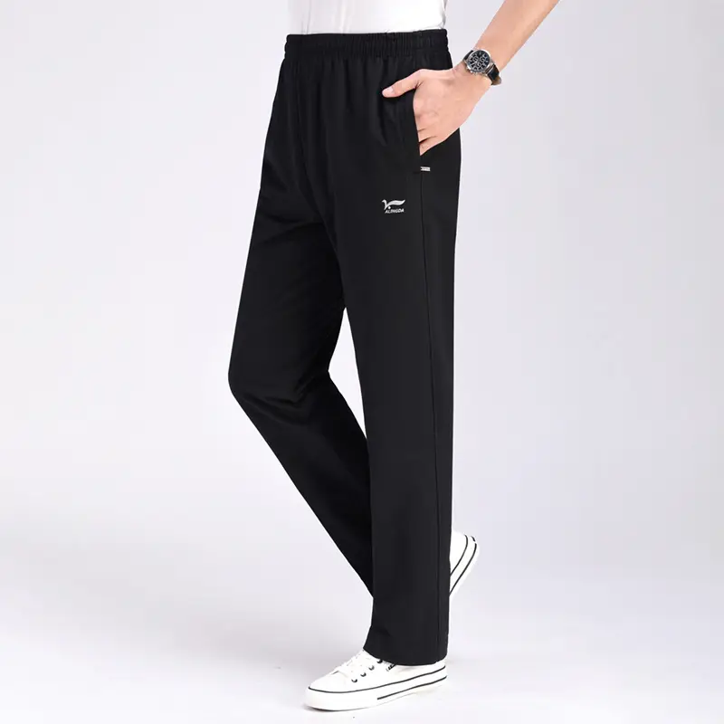Men Cotton Loose Fit Sweatpants Plus Size Grey - Image 11