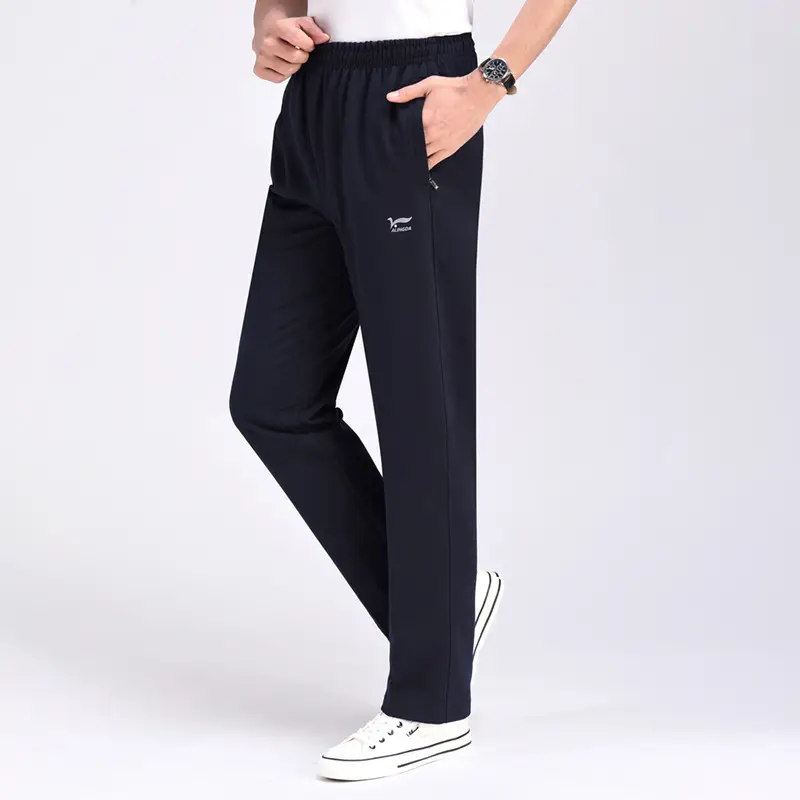 Men Cotton Loose Fit Sweatpants Plus Size Grey - Image 8