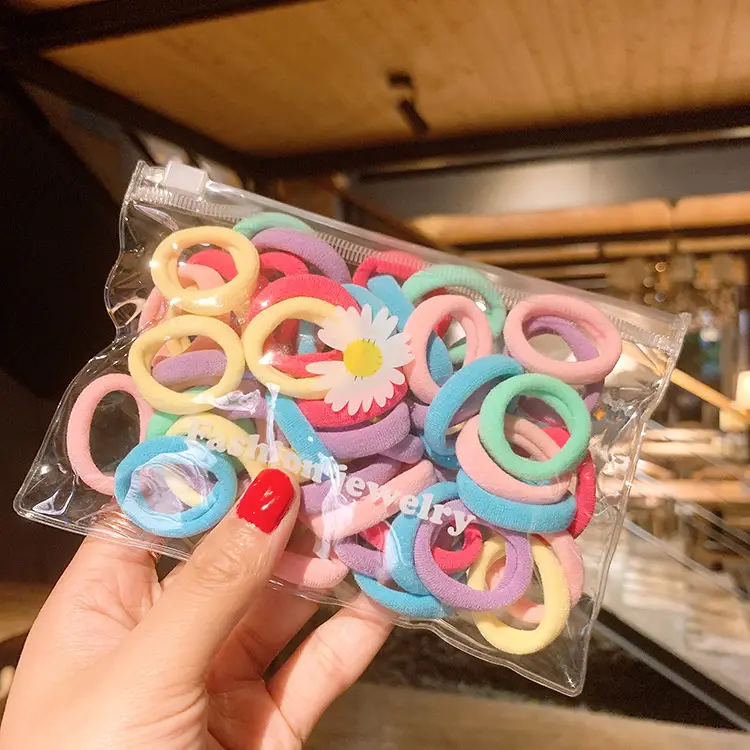 Small Girls Hair Towel Rings 50pcs Colorful - Image 6