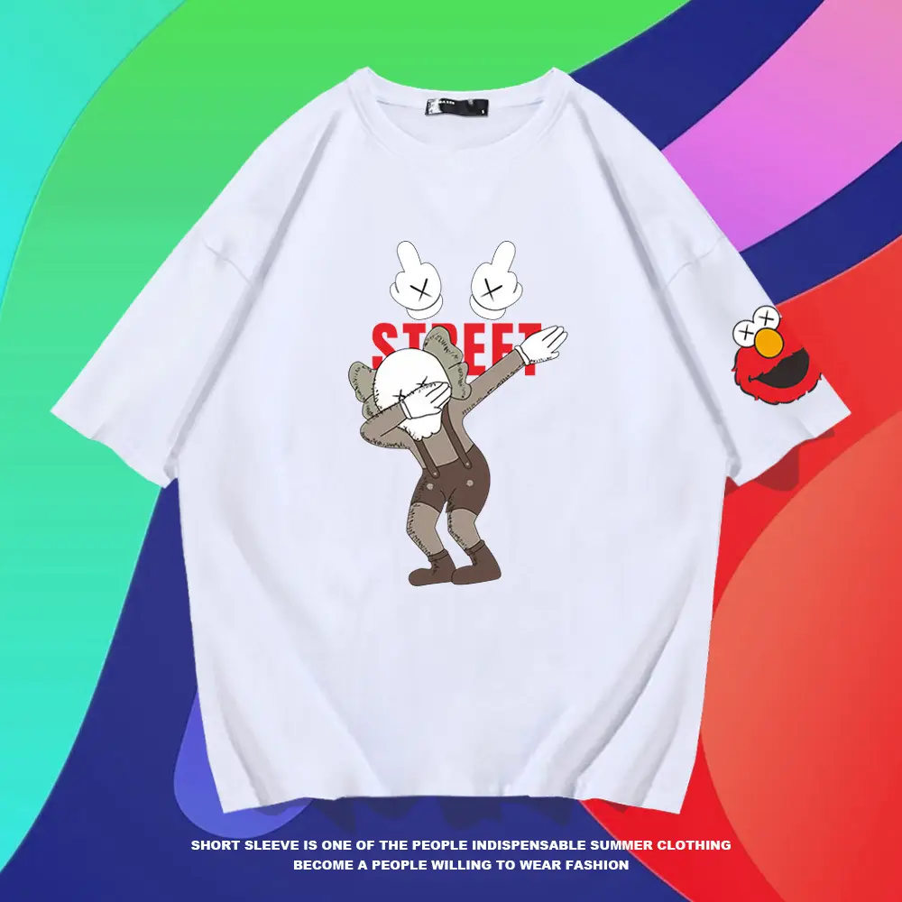 Japanese Cartoon T-Shirt White Short Sleeve Men Women