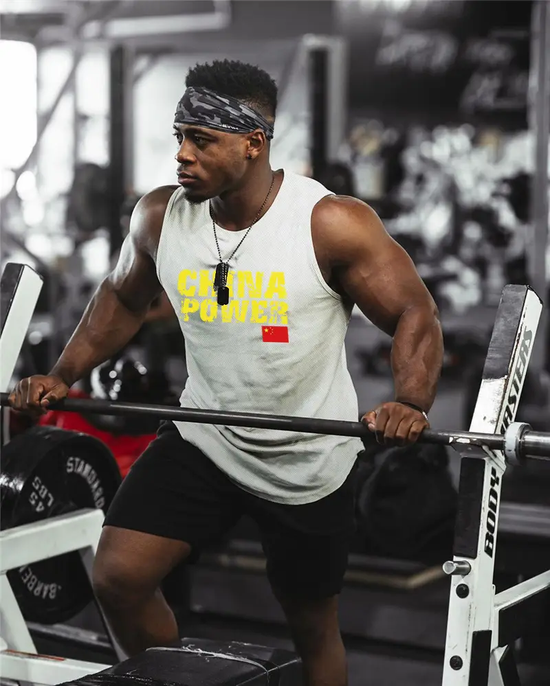 Men Sleeveless Vest Red Gym Workout