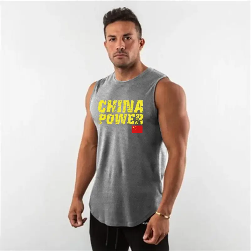 Men Sleeveless Vest Red Gym Workout