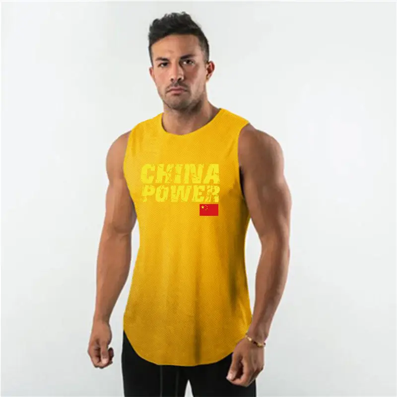 Men Sleeveless Vest Red Gym Workout
