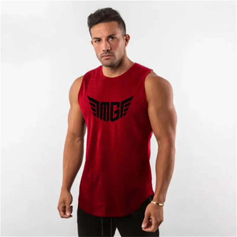 Men's Black Logo Sleeveless Fitness Vest