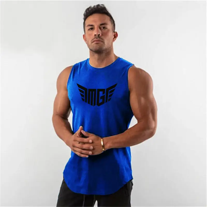Men's Black Logo Sleeveless Fitness Vest