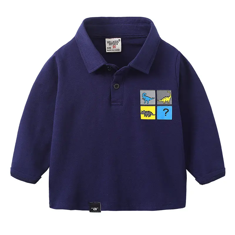 Children's Yellow Polo Shirt 2023 Boys Long Sleeve - Image 7