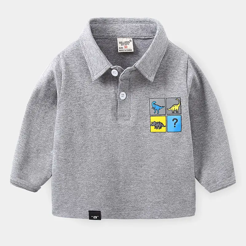Children's Yellow Polo Shirt 2023 Boys Long Sleeve - Image 4