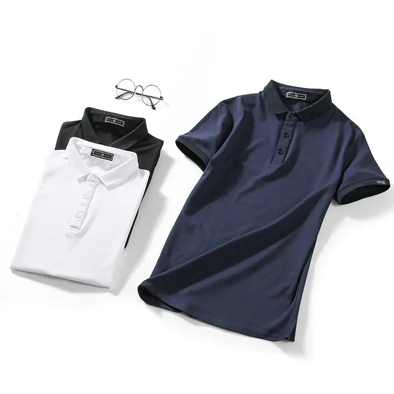 Men's Korean Style Polo T-Shirt Solid Color — feature 4