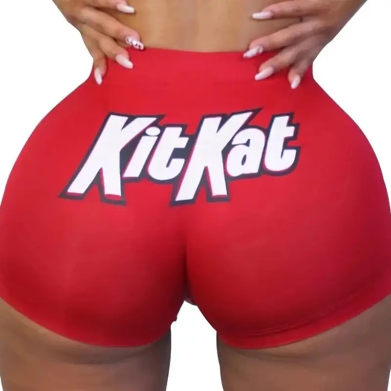 Women's Printed Tight Shorts with "Bite ME" Design - Image 4