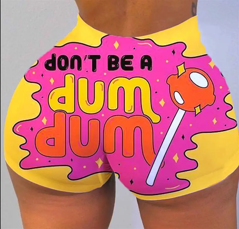 Women's Printed Tight Shorts with "Bite ME" Design - Image 7