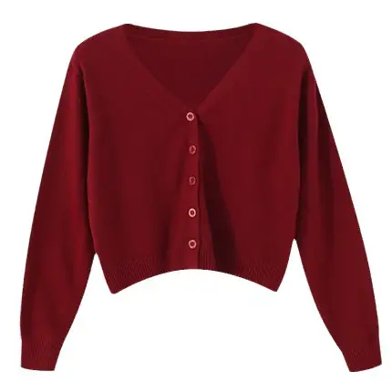 Women Korean Style Knitted V Neck Sweater Small - Image 14