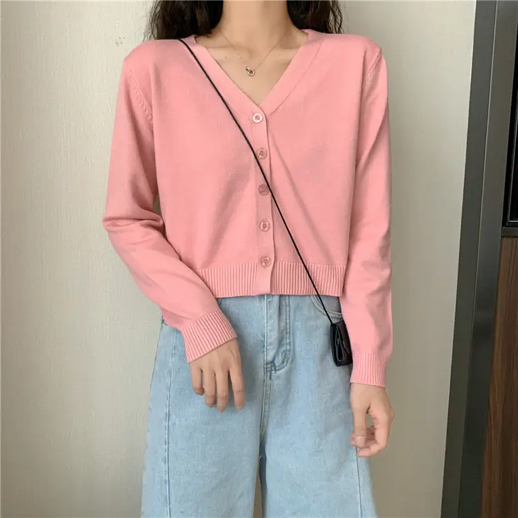 Women Korean Style Knitted V Neck Sweater Small — feature 10