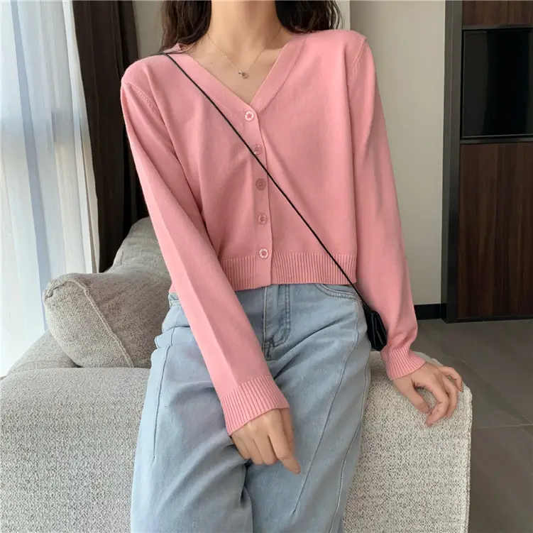 Women Korean Style Knitted V Neck Sweater Small — feature 13