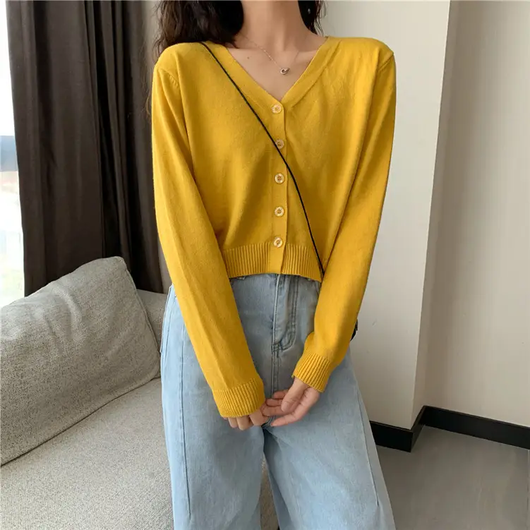 Women Korean Style Knitted V Neck Sweater Small — feature 21