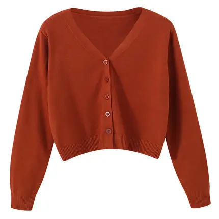 Women Korean Style Knitted V Neck Sweater Small — feature 26