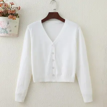 Women Korean Style Knitted V Neck Sweater Small — feature 27