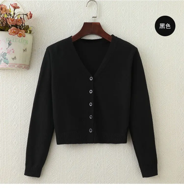 Women Korean Style Knitted V Neck Sweater Small — feature 30