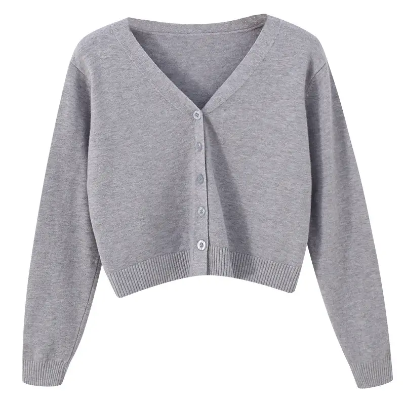 Women Korean Style Knitted V Neck Sweater Small - Image 3
