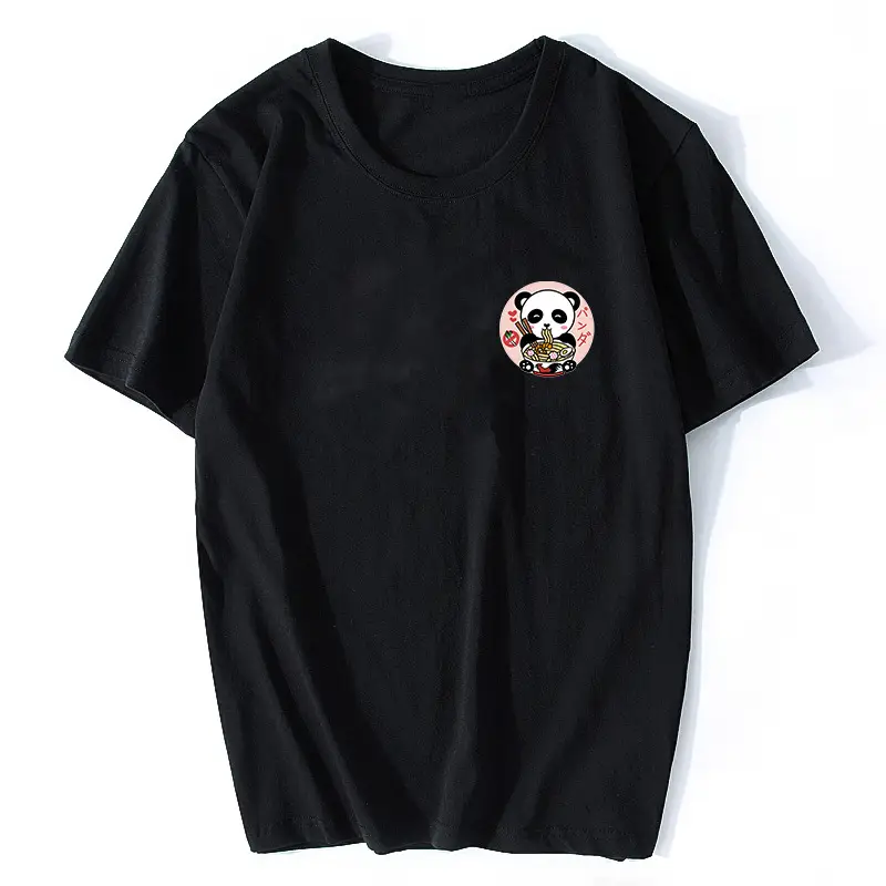 2020 Panda Cartoon T-Shirt White Loose Summer Casual Men Women - Image 4