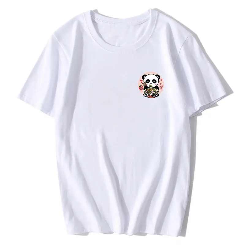 2020 Panda Cartoon T-Shirt White Loose Summer Casual Men Women - Image 5