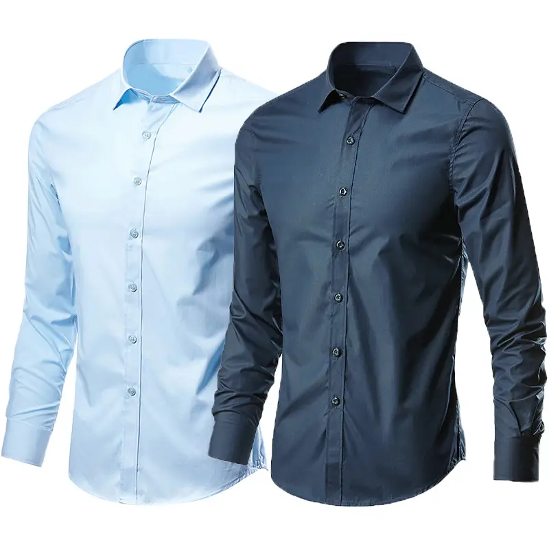 Men's Maroon Button-Down Shirt Long Sleeve - Image 23