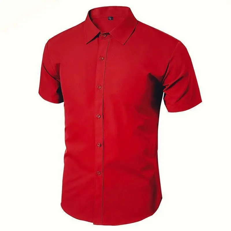 Men's Maroon Button-Down Shirt Long Sleeve - Image 18