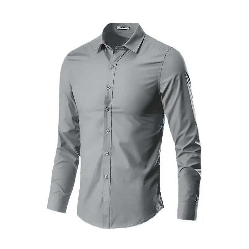 Men's Maroon Button-Down Shirt Long Sleeve - Image 7