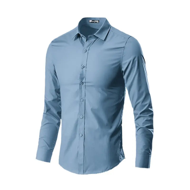 Men's Maroon Button-Down Shirt Long Sleeve - Image 9