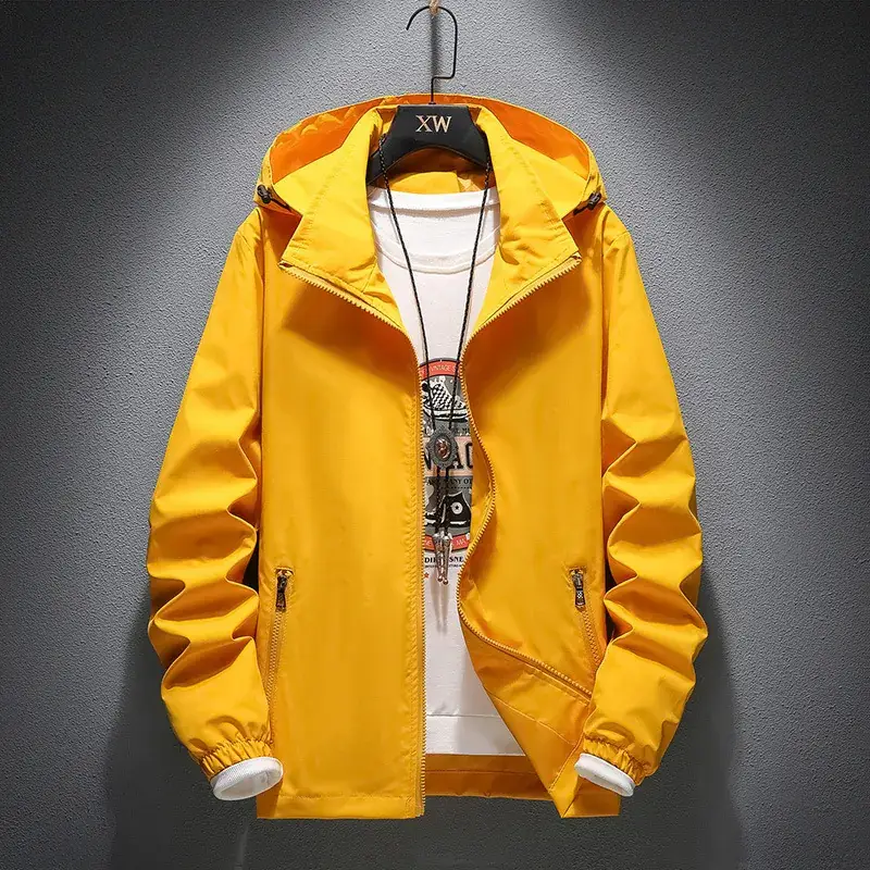 Men's Yellow Hooded Jacket Spring Autumn 2025 - Image 2