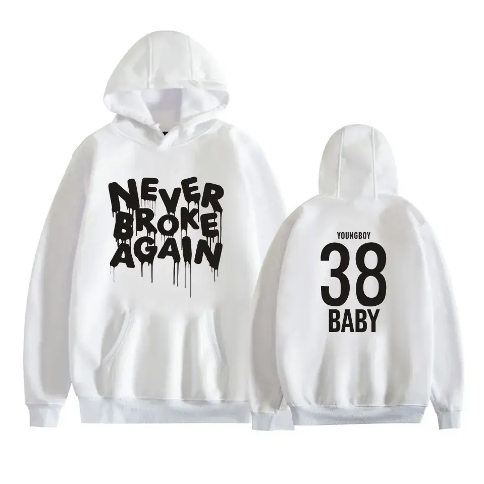 White Hoodie "Never Broke Again" YoungBoy 38 Baby