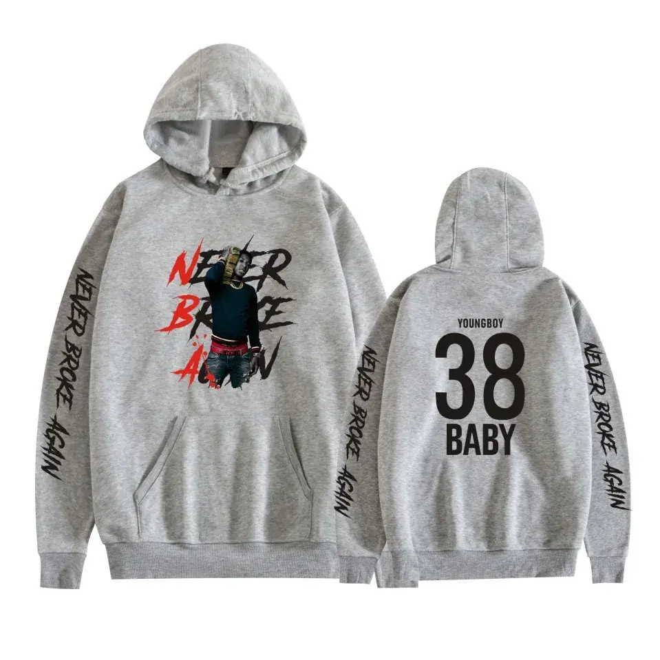 White Hoodie "Never Broke Again" YoungBoy 38 Baby