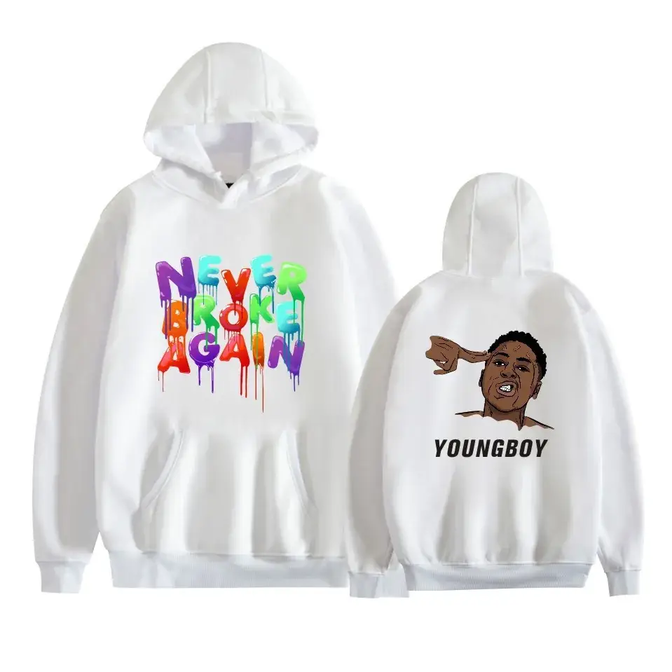 White Hoodie "Never Broke Again" YoungBoy 38 Baby